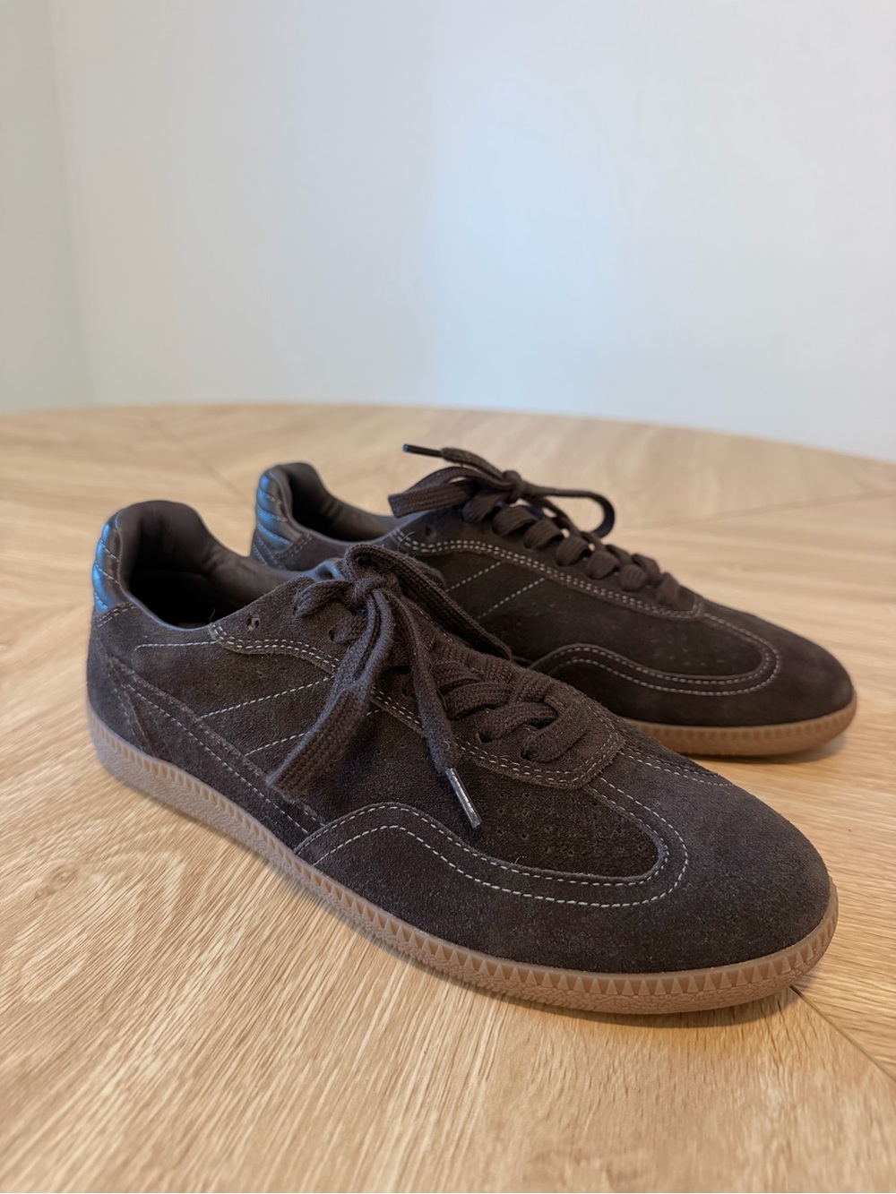 Quince Italian Suede Gum Sole Sneakers Brown Size 6